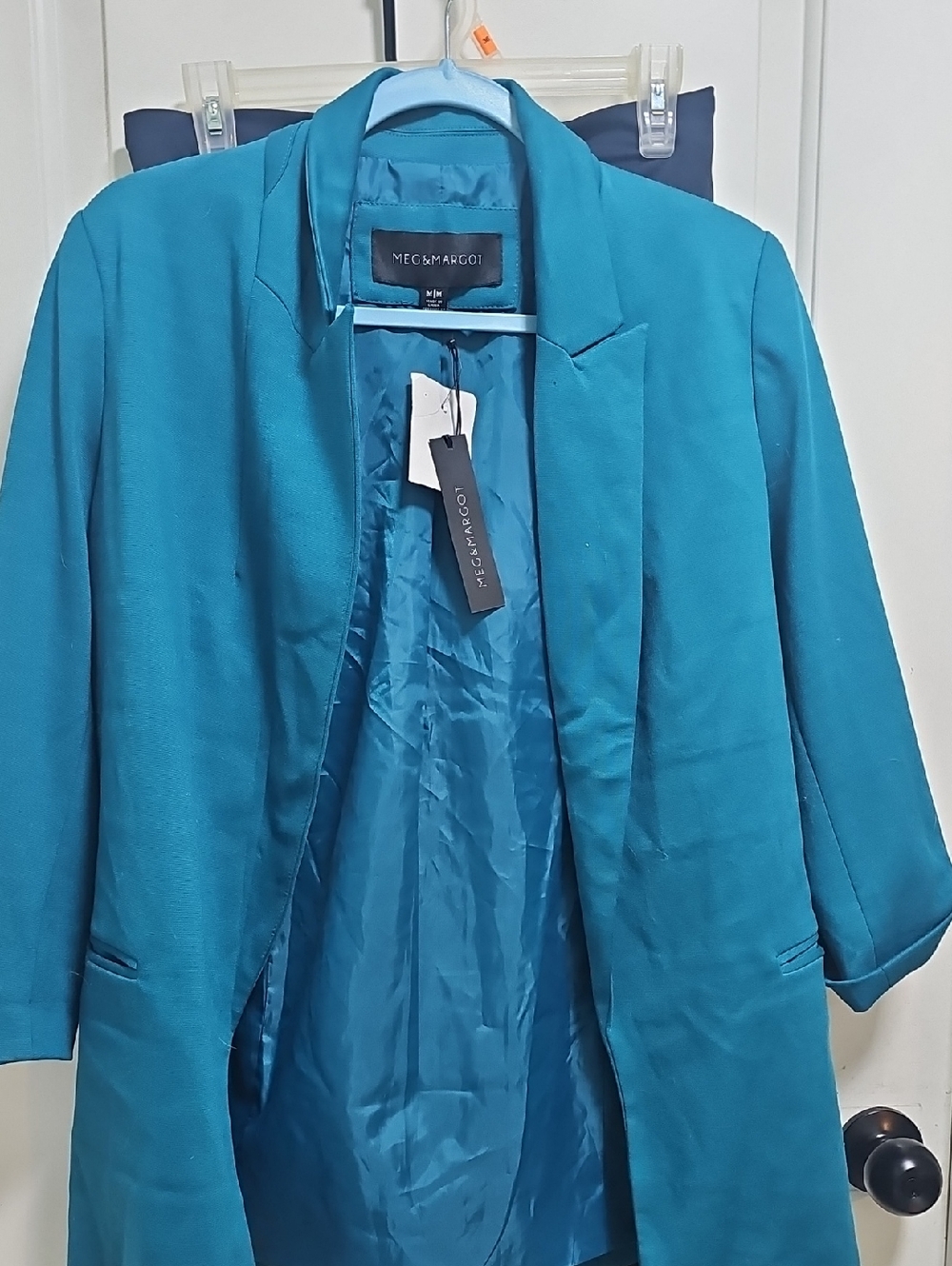 MEC & MARGOT Teal Open Blazer